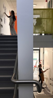 Photo PJ took just as Niamh and myself began to work on our walls.